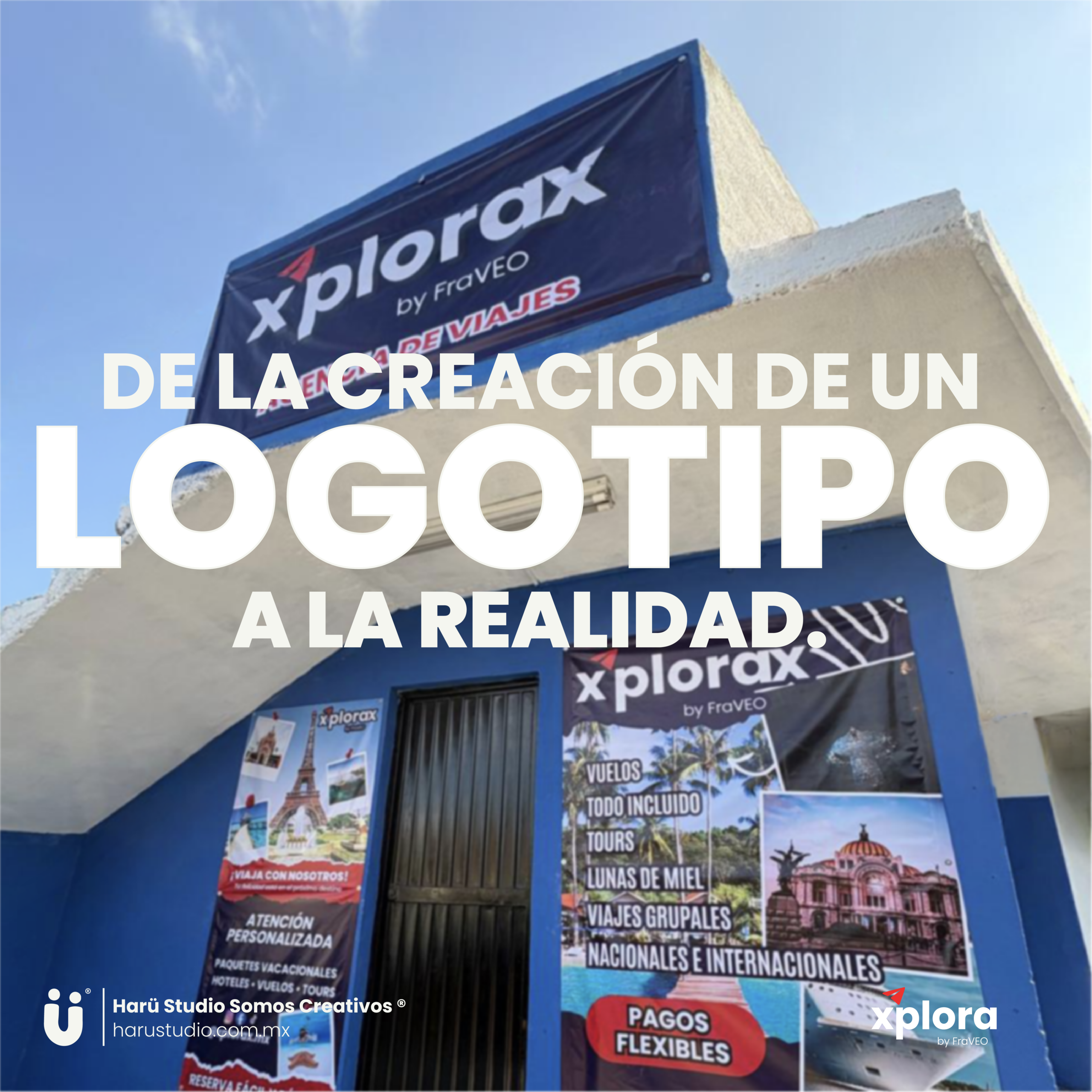 Diseño de logo agencia de viajes Monterrey Haru Studio